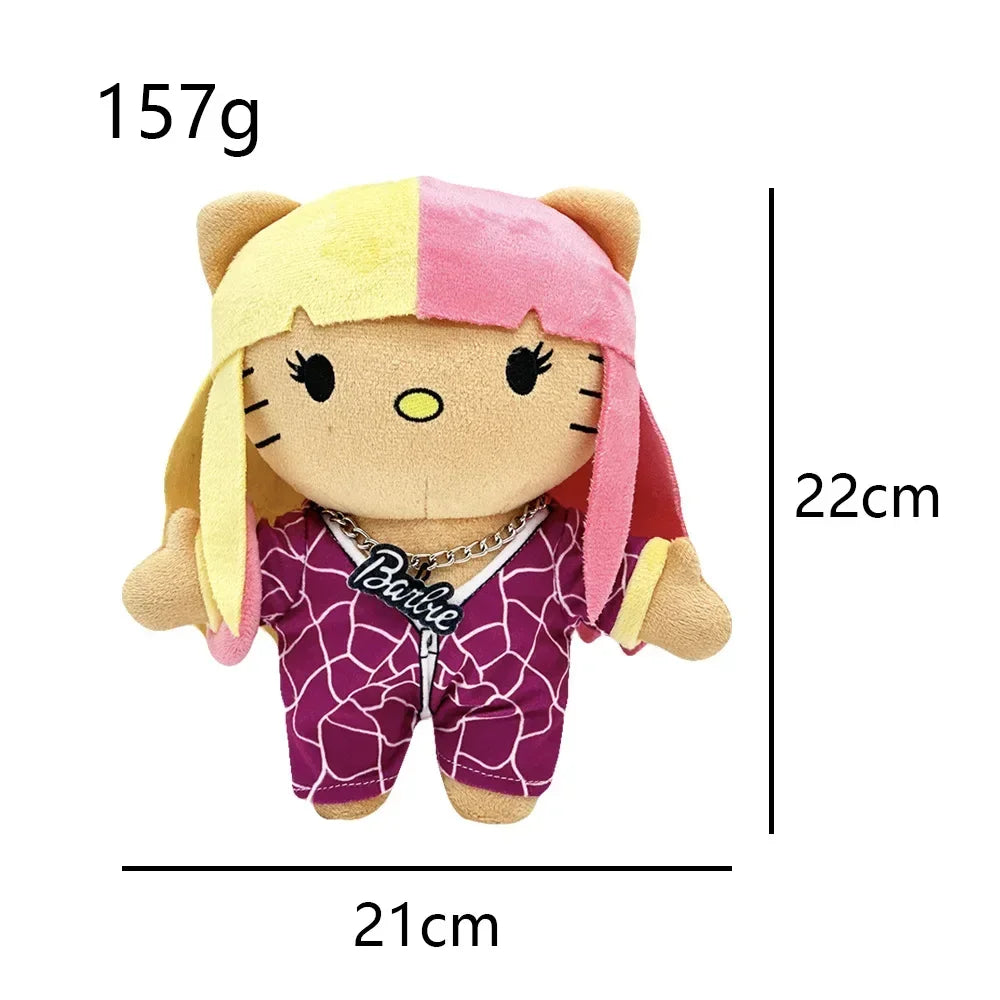 2025 New Hello Kitty Eminem xxxtentacion Frank Ocean Plush Toy Doll with Clothes Stuffed Soft Plush Toys Fans Collect Gifts