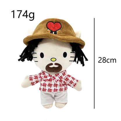 2025 New Hello Kitty Eminem xxxtentacion Frank Ocean Plush Toy Doll with Clothes Stuffed Soft Plush Toys Fans Collect Gifts