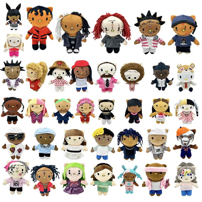 2025 New Hello Kitty Eminem xxxtentacion Frank Ocean Plush Toy Doll with Clothes Stuffed Soft Plush Toys Fans Collect Gifts