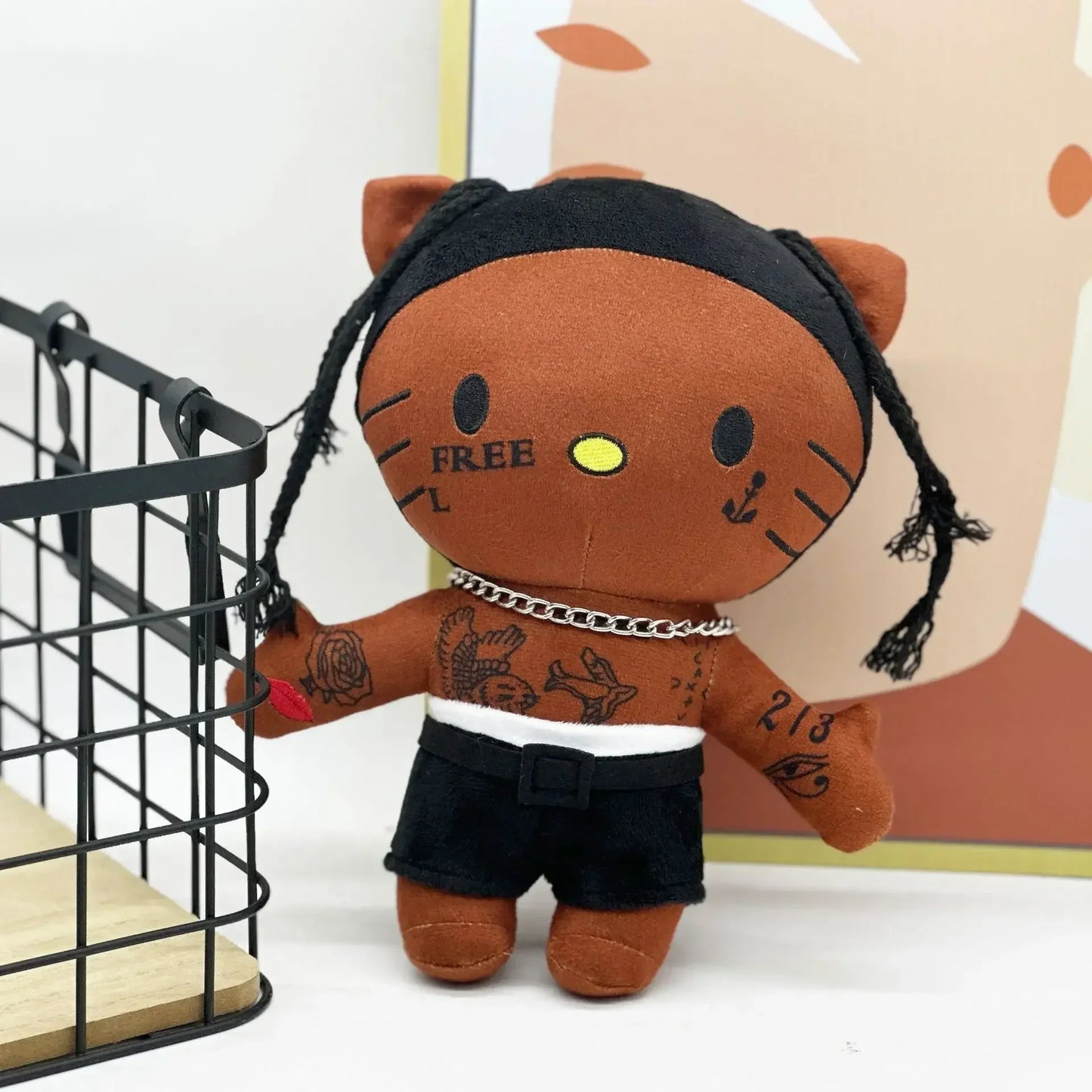 2025 New Hello Kitty Eminem xxxtentacion Frank Ocean Plush Toy Doll with Clothes Stuffed Soft Plush Toys Fans Collect Gifts